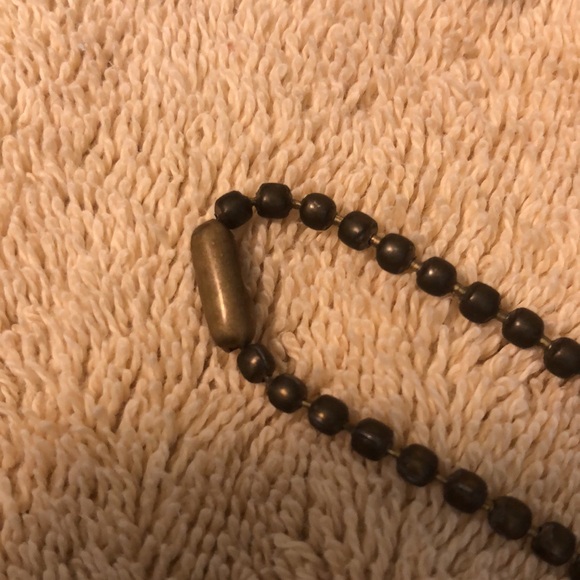 Vintage Brass Rose Cutout Pendant on 13.5” Brass Beaded Chain - Picture 4 of 4